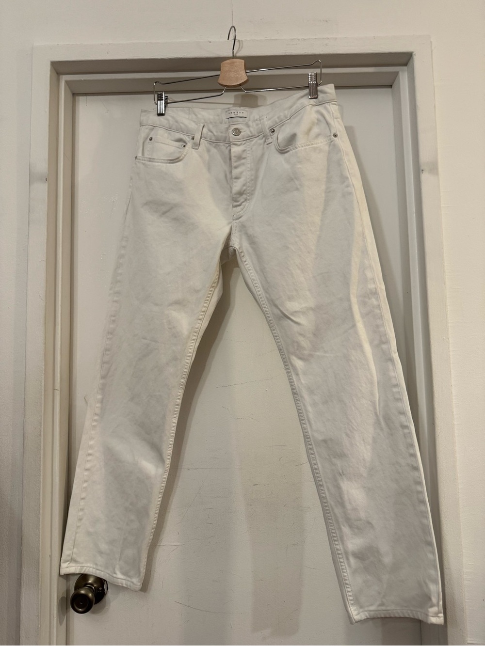 Sandro droit Men's Off-White Straight Jeans